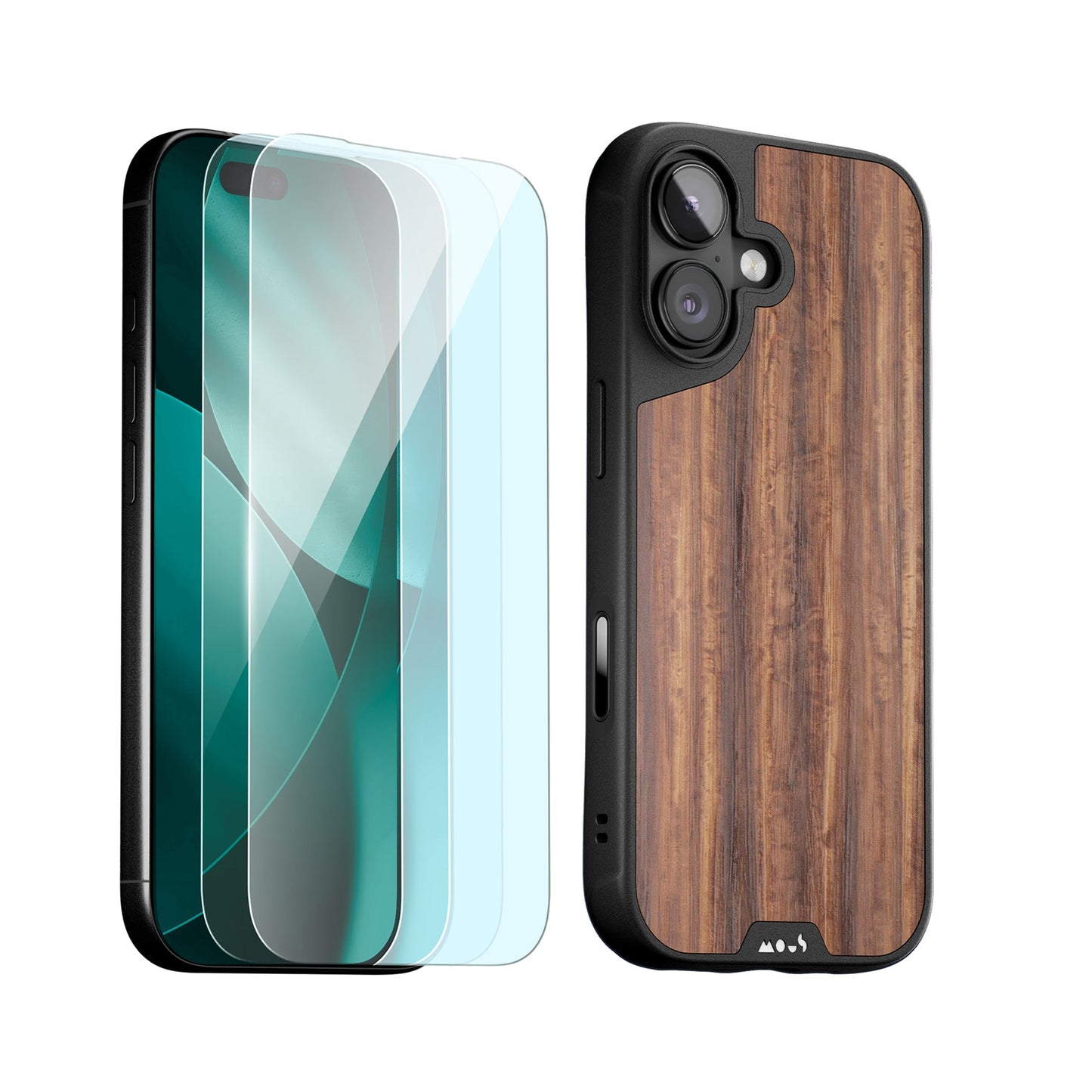 Walnut Protective Case and Screen Protector - Apple Essentials Kit