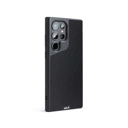 Black Leather Protective Phone Case - Limitless