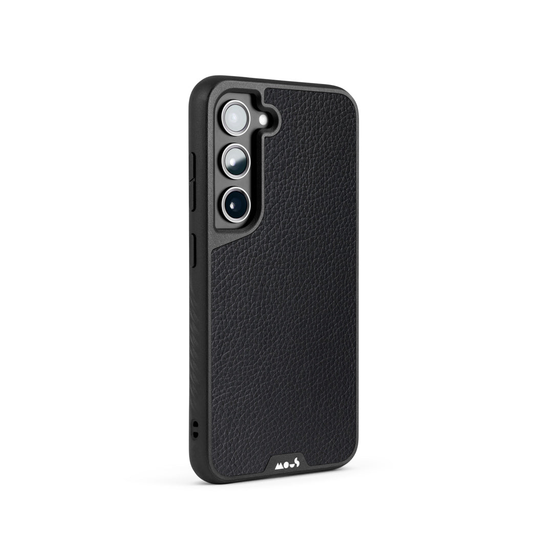 Black Leather Protective Phone Case - Limitless