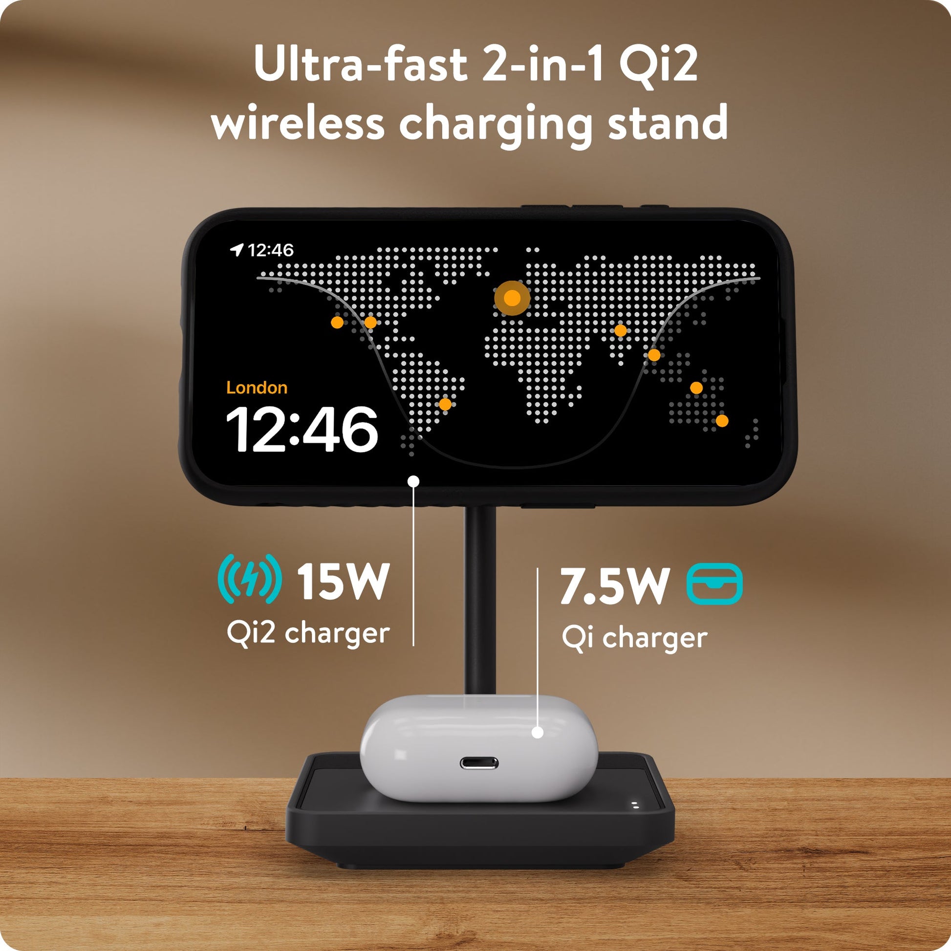Wireless Charging Stand - Matte Black