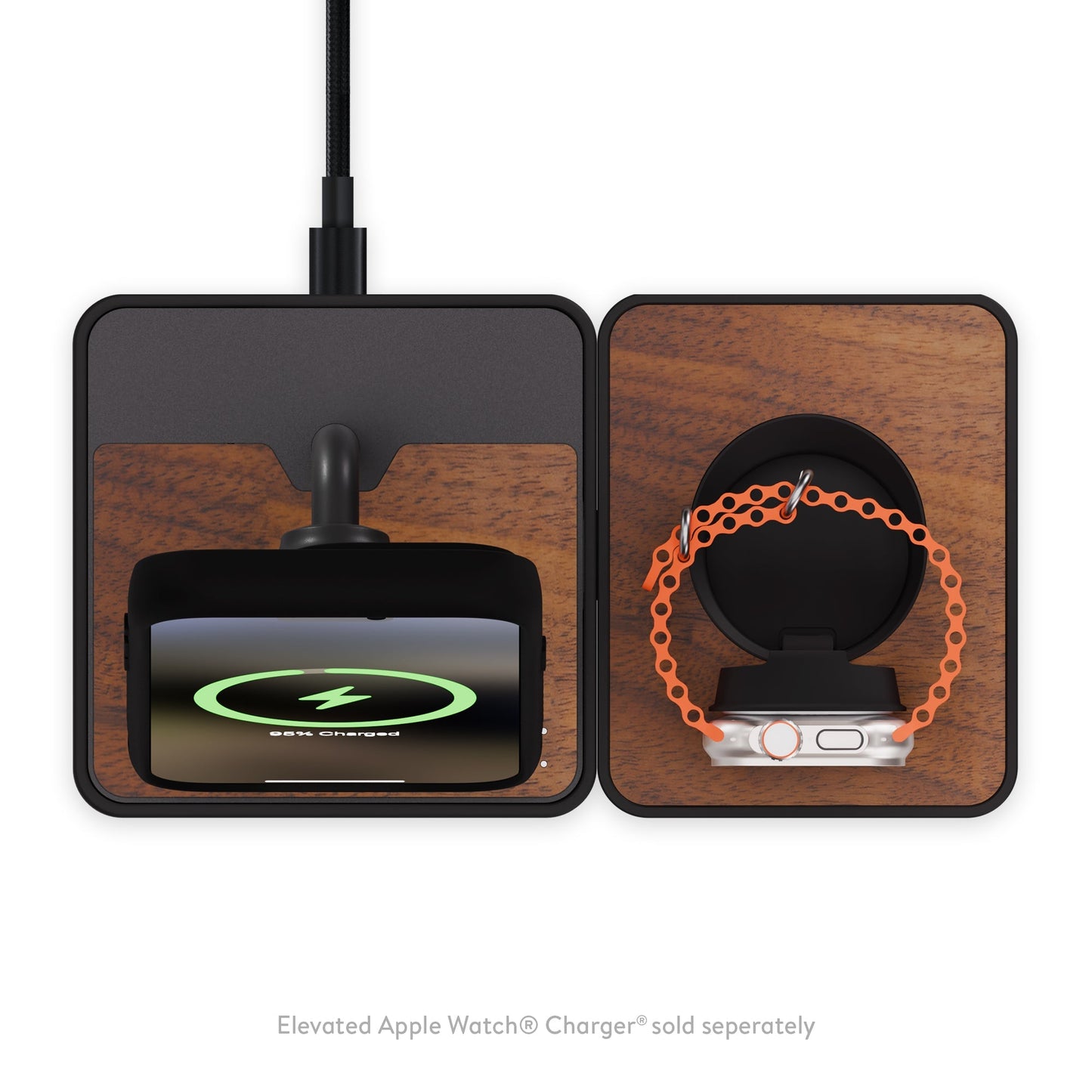 Wireless Charging Stand - Walnut