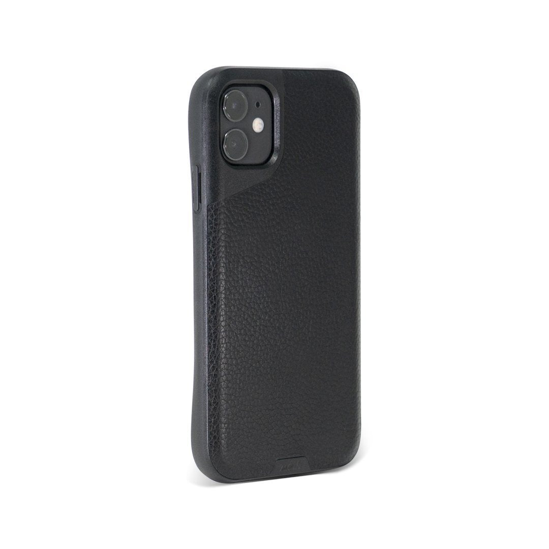 Black Leather Phone Case - Contour