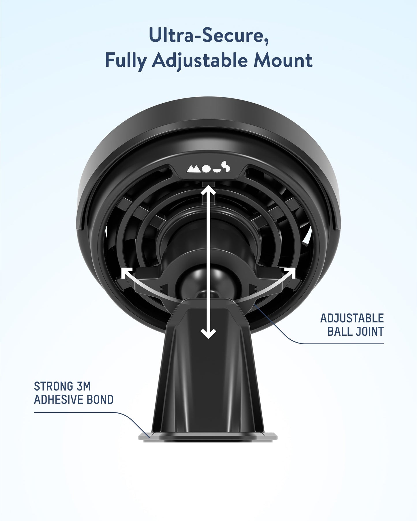 Adhesive Wireless Charging Car Mount - With Qi2