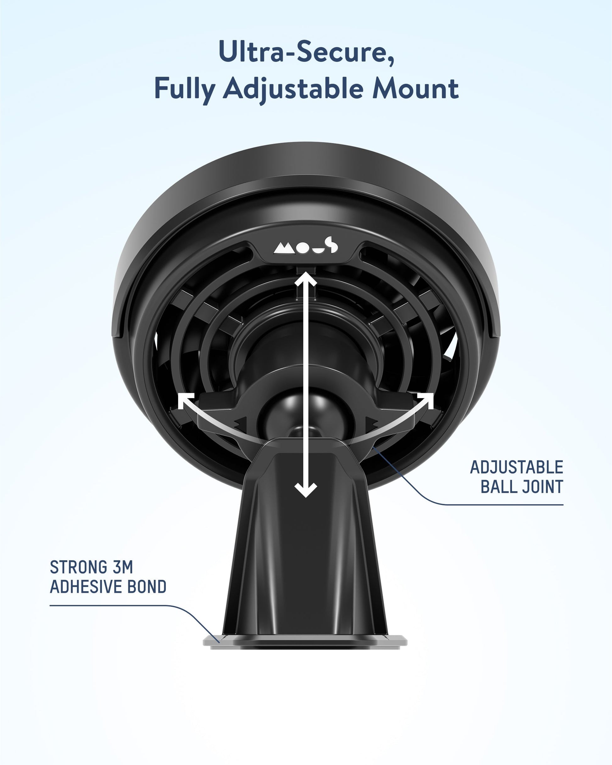 Adhesive Wireless Charging Car Mount - With Qi2