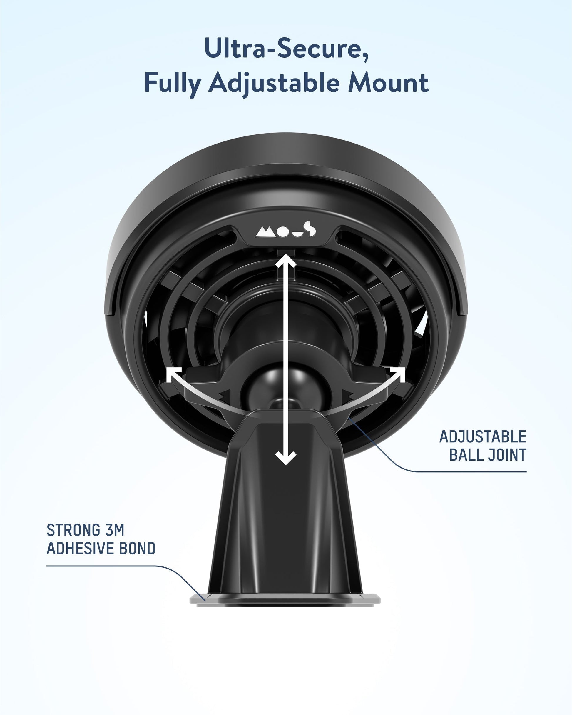 Adhesive Wireless Charging Car Mount - With Qi2