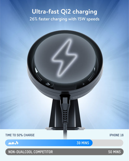 Adhesive Wireless Charging Car Mount - With Qi2