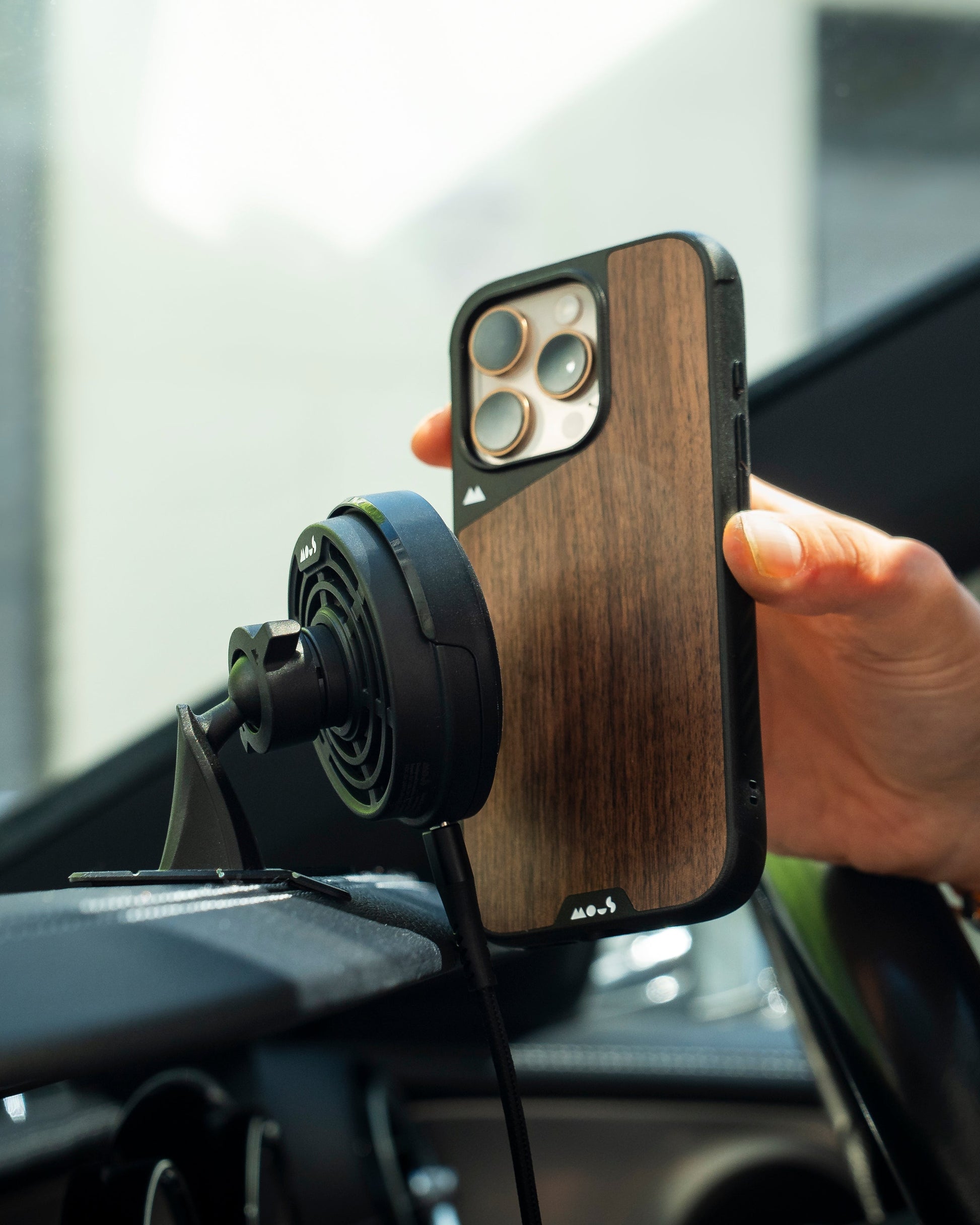 Adhesive Wireless Charging Car Mount - With Qi2