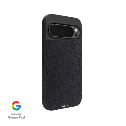 Black Leather Protective Phone Case - Limitless