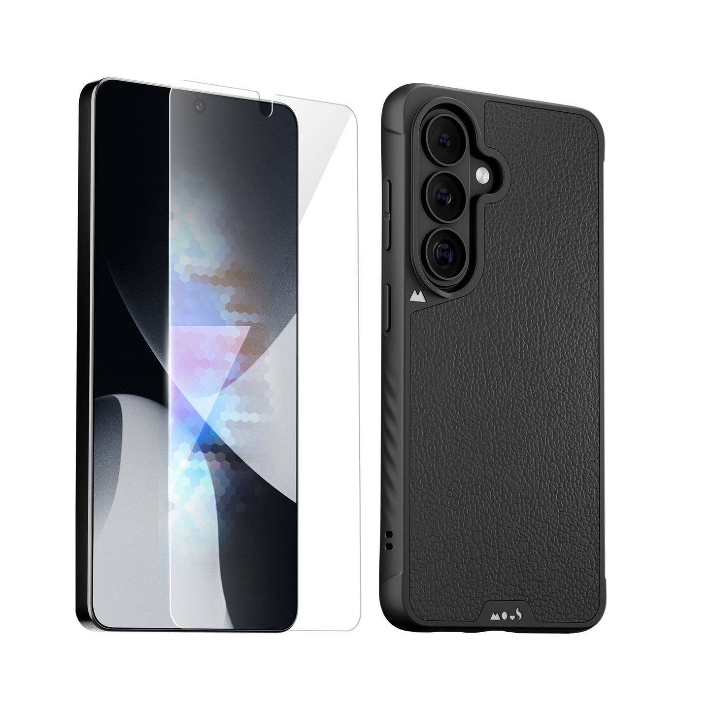 Black Leather Protective Case and Screen Protector - Samsung Essentials Kit