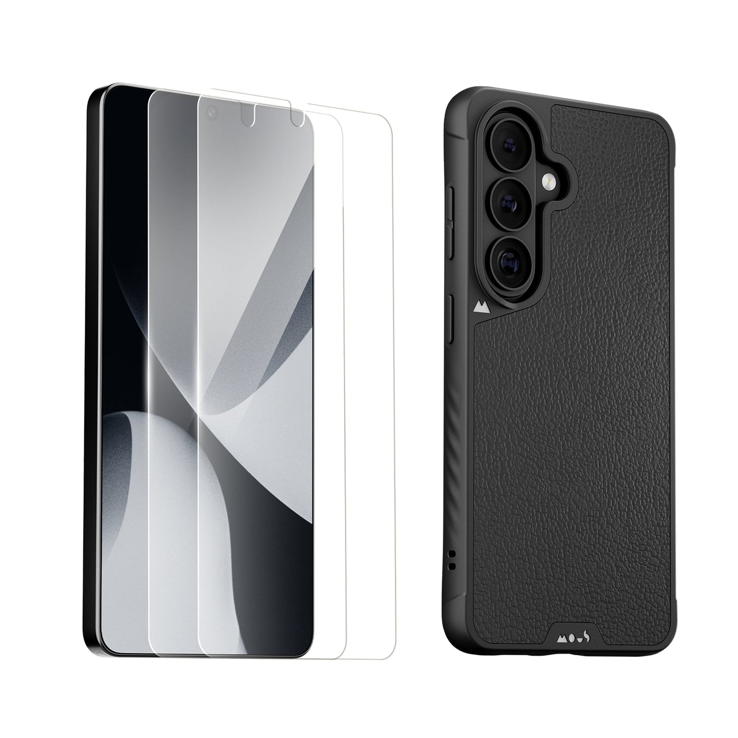 Black Leather Protective Case and Screen Protector - Samsung Essentials Kit