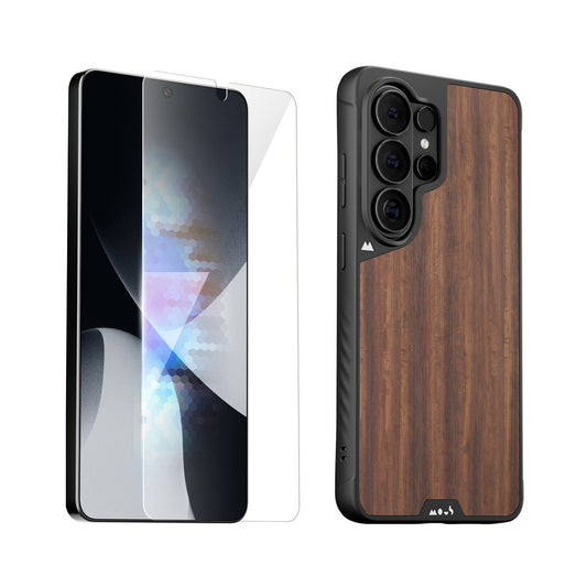 Walnut Protective Case and Screen Protector - Samsung Essentials Kit