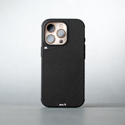 Black Leather Protective Phone Case with Camera Control Button - Limitless