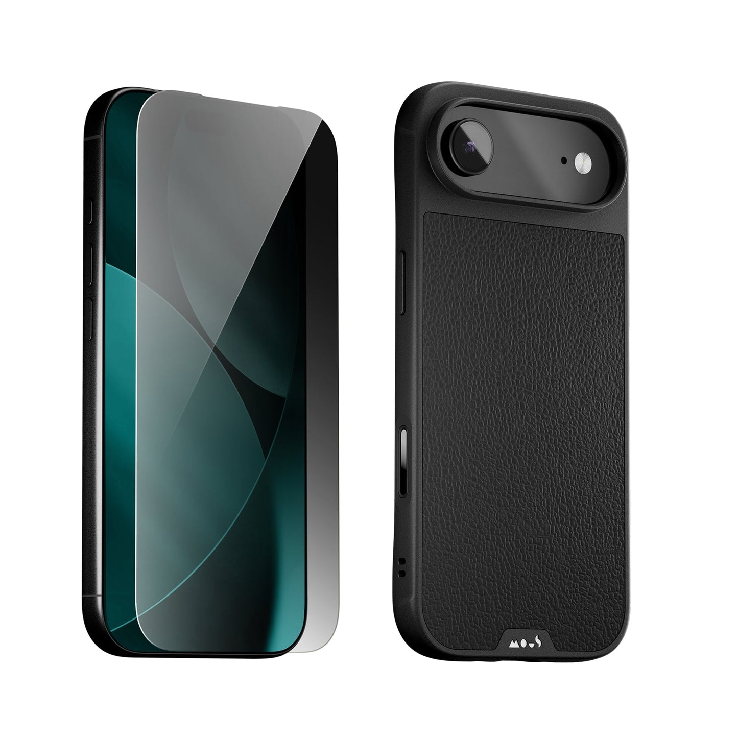 Black Leather Protective Case and Screen Protector - Apple Essentials Kit
