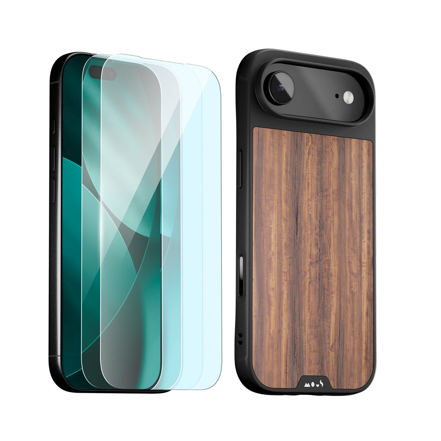 Walnut Protective Case and Screen Protector - Apple Essentials Kit