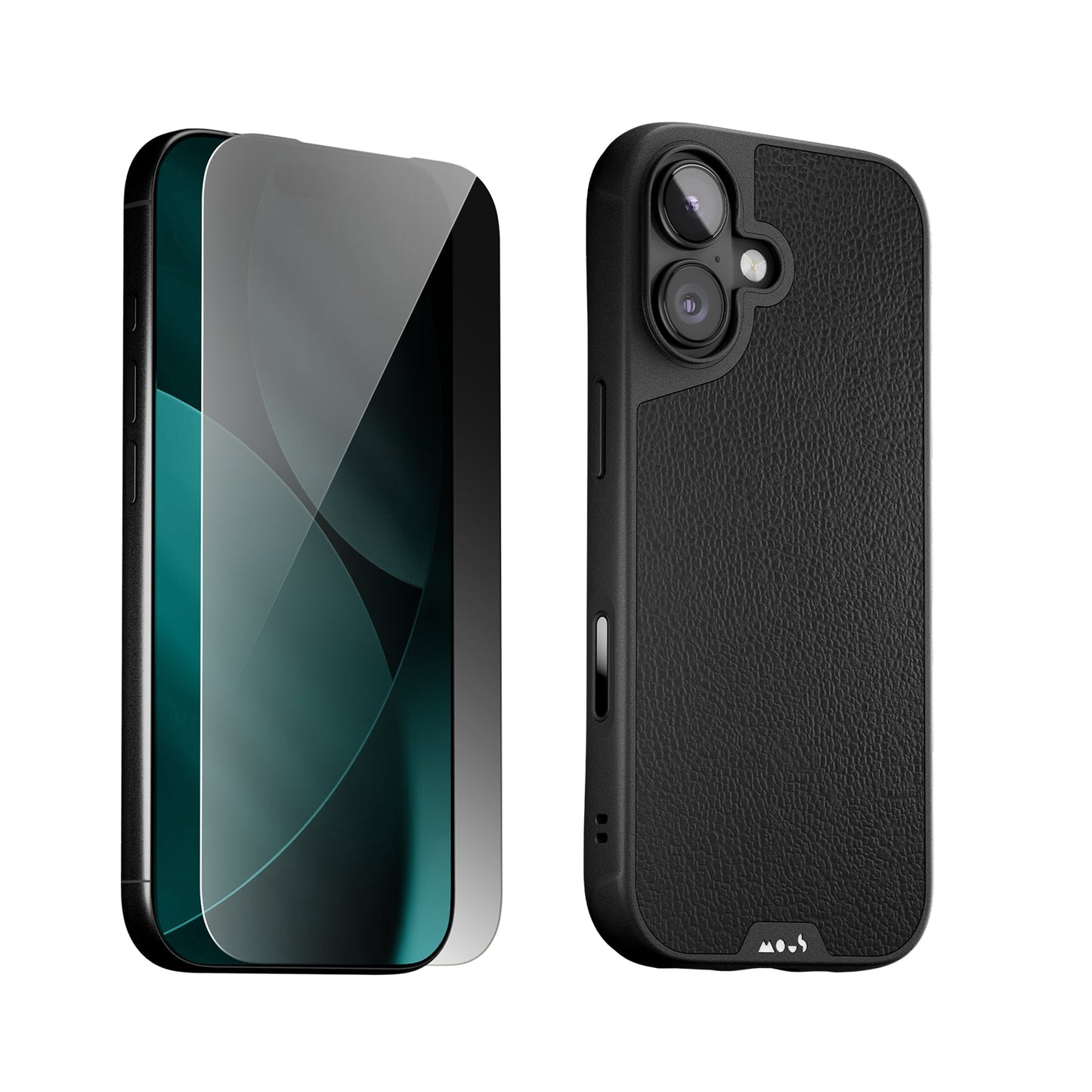 Black Leather Protective Case and Screen Protector - Apple Essentials Kit